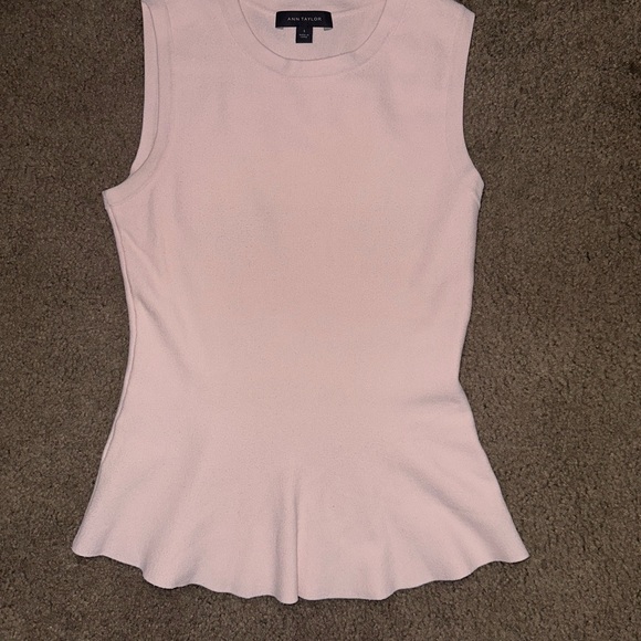 ANN TAYLOR - PEPLUM KNIT SLEEVELESS SWEATER TOP BLOUSE TANK - Picture 6 of 6